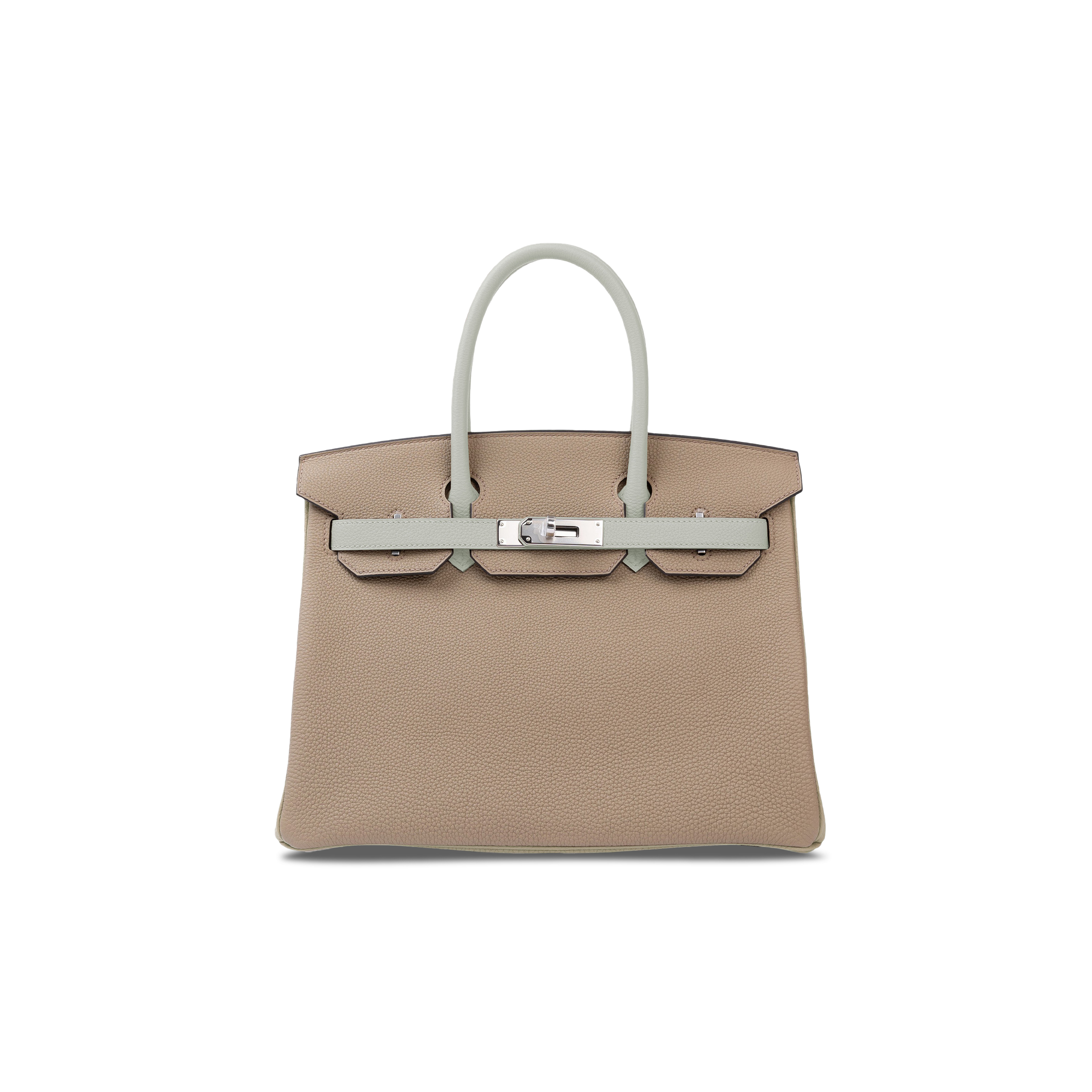 HERMES MASTER BIRKIN 25 TOGO LEATHER ASPHALT GREY AND PEARL GREY SILVER BUCKLE BAG 2479811 (25*20*13cm)